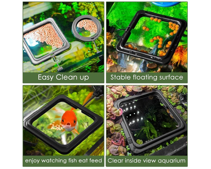 DS.DISTINCTIVE STYLE DS. DISTINCTIVE STYLE Fish Feeding Ring 2 Pieces Aquarium and Tank Floating Rings Food Feeders with Suction Cup(Black) - Image 2